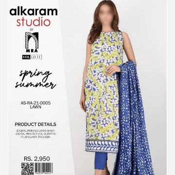 Alkaram Studio Original 3 Pcs Lawn Unstiched Suits