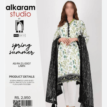 Alkaram Studio Original 3 Pcs Unstiched Lawn
