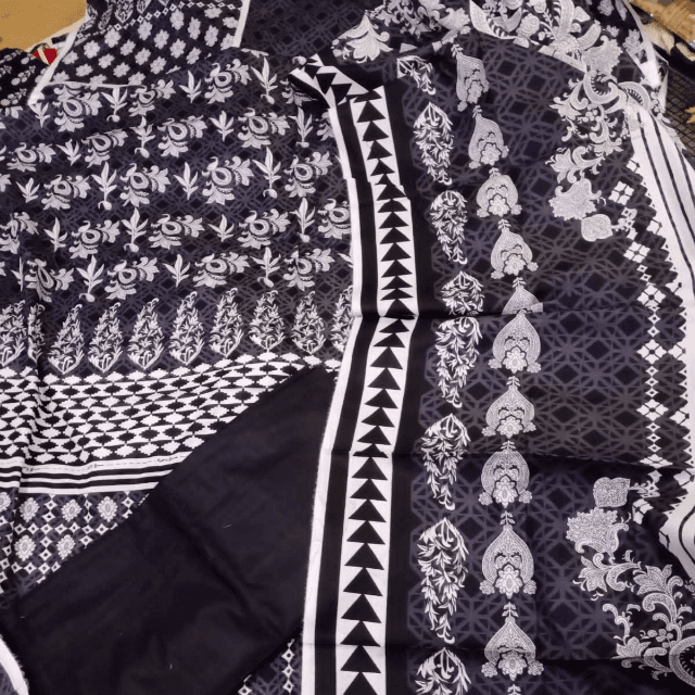 Muharram 3 Pcs Lawn Unstitched Suits By MahSam Lawn Dupatta