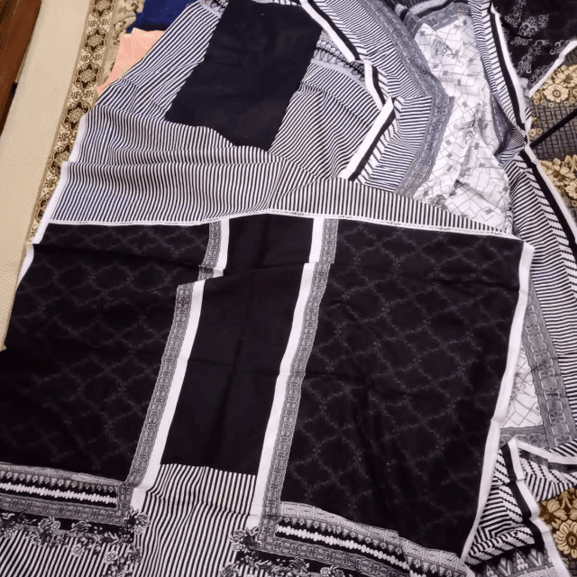 Muharram 3 Pcs Lawn Unstitched Suits By MahSam Lawn Dupatta